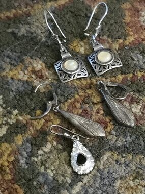 Silver Vintage Drop Earrings - Women Jewelry